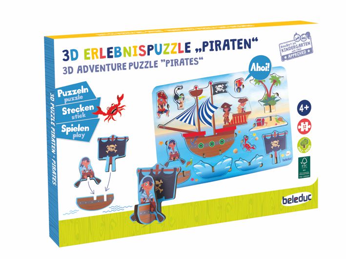 3D Erlebnispuzzle Piraten 12 Teile